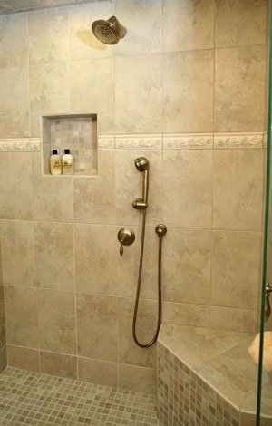 Water-efficient shower.