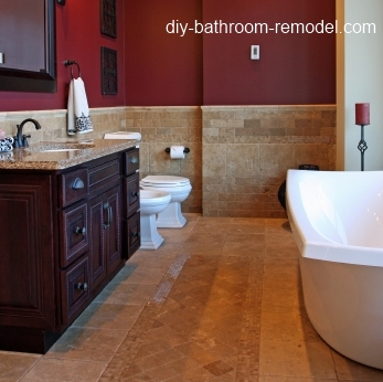 dark wood bathroom cabinets