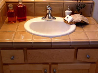 bathroom counter top tile